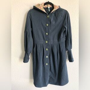 Matilda Jane You & Me Beatrice Willow Navy Jacket Size medium Polka Dot Warm
